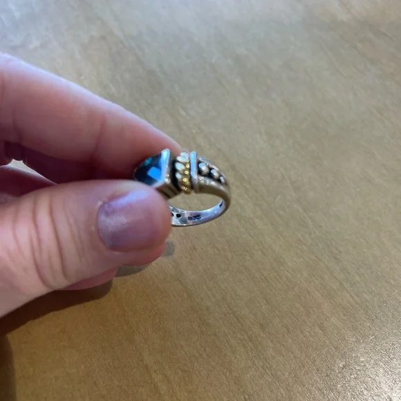 Samuel B. Sterling Silver and 14K Blue Topaz Ring size 5 - Picture 5 of 5